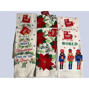 Holiday Style 6-Piece Kitchen Towel Set w/ Festive Designs